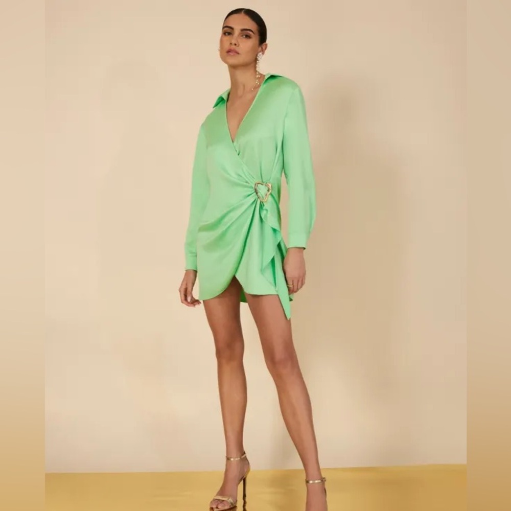 BCBGMAXAZRIA 
Connie Faux Wrap Mini Dress